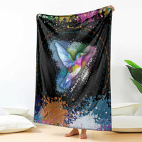 Where the Sunbird Sings Blanket with Sao Tome and Principe Flag and Color Splash Art