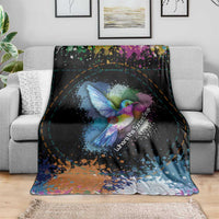 Where the Sunbird Sings Blanket with Sao Tome and Principe Flag and Color Splash Art