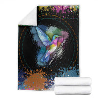 Where the Sunbird Sings Blanket with Sao Tome and Principe Flag and Color Splash Art