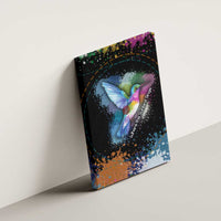 Where the Sunbird Sings Canvas Wall Art with Sao Tome and Principe Flag and Color Splash Art