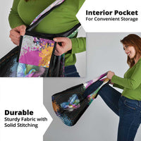 Where the Sunbird Sings Grocery Bag with Sao Tome and Principe Flag and Color Splash Art