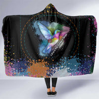 Where the Sunbird Sings Hooded Blanket with Sao Tome and Principe Flag and Color Splash Art