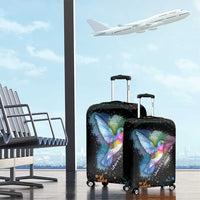 Where the Sunbird Sings Luggage Cover with Sao Tome and Principe Flag and Color Splash Art