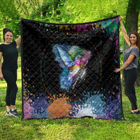 Where the Sunbird Sings Quilt with Sao Tome and Principe Flag and Color Splash Art