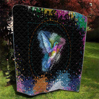 Where the Sunbird Sings Quilt with Sao Tome and Principe Flag and Color Splash Art