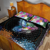 Where the Sunbird Sings Quilt Bed Set with Sao Tome and Principe Flag and Color Splash Art