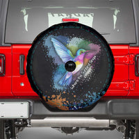 Where the Sunbird Sings Spare Tire Cover with Sao Tome and Principe Flag and Color Splash Art