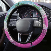 Where the Sunbird Sings Steering Wheel Cover with Sao Tome and Principe Flag and Color Splash Art