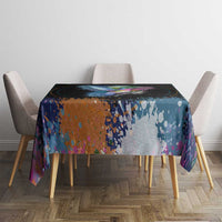 Where the Sunbird Sings Tablecloth with Sao Tome and Principe Flag and Color Splash Art