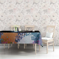 Where the Sunbird Sings Tablecloth with Sao Tome and Principe Flag and Color Splash Art