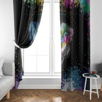 Where the Sunbird Sings Window Curtain with Sao Tome and Principe Flag and Color Splash Art