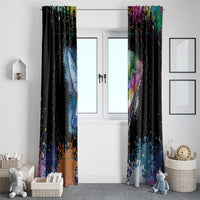 Where the Sunbird Sings Window Curtain with Sao Tome and Principe Flag and Color Splash Art