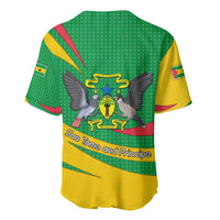 Sao Tome and Principe National Emblem Baseball Jersey with Green Yellow Flag Pattern