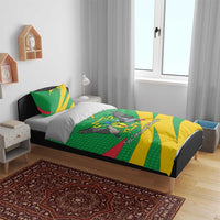 Sao Tome and Principe National Emblem Bedding Set with Green Yellow Flag Pattern