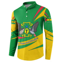 Sao Tome and Principe National Emblem Button Sweatshirt with Green Yellow Flag Pattern