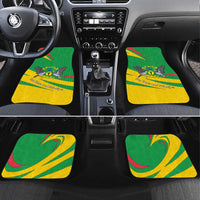Sao Tome and Principe National Emblem Car Mats with Green Yellow Flag Pattern