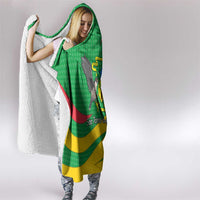 Sao Tome and Principe National Emblem Hooded Blanket with Green Yellow Flag Pattern