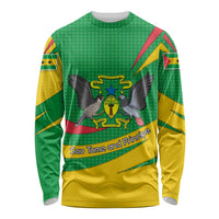 Sao Tome and Principe National Emblem Long Sleeve Shirt with Green Yellow Flag Pattern