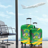 Sao Tome and Principe National Emblem Luggage Cover with Green Yellow Flag Pattern