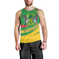 Sao Tome and Principe National Emblem Men Tank Top with Green Yellow Flag Pattern