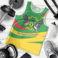 Sao Tome and Principe National Emblem Men Tank Top with Green Yellow Flag Pattern