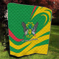 Sao Tome and Principe National Emblem Quilt with Green Yellow Flag Pattern