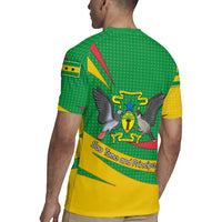 Sao Tome and Principe National Emblem Rugby Jersey with Green Yellow Flag Pattern
