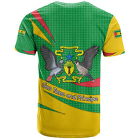 Sao Tome and Principe National Emblem T Shirt with Green Yellow Flag Pattern