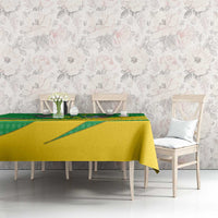 Sao Tome and Principe National Emblem Tablecloth with Green Yellow Flag Pattern