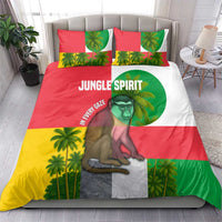 Jungle Spirit Monkey Bedding Set with Sao Tome and Principe Tropical Flag Color Blocks