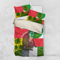 Jungle Spirit Monkey Bedding Set with Sao Tome and Principe Tropical Flag Color Blocks