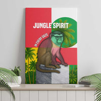 Jungle Spirit Monkey Canvas Wall Art with Sao Tome and Principe Tropical Flag Color Blocks