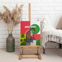 Jungle Spirit Monkey Canvas Wall Art with Sao Tome and Principe Tropical Flag Color Blocks