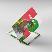 Jungle Spirit Monkey Canvas Wall Art with Sao Tome and Principe Tropical Flag Color Blocks