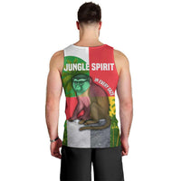 Jungle Spirit Monkey Men Tank Top with Sao Tome and Principe Tropical Flag Color Blocks