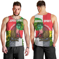 Jungle Spirit Monkey Men Tank Top with Sao Tome and Principe Tropical Flag Color Blocks