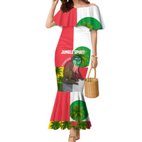 Jungle Spirit Monkey Mermaid Dress with Sao Tome and Principe Tropical Flag Color Blocks