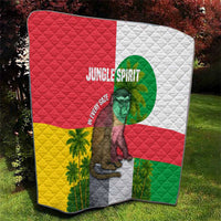 Jungle Spirit Monkey Quilt with Sao Tome and Principe Tropical Flag Color Blocks