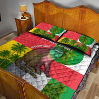 Jungle Spirit Monkey Quilt Bed Set with Sao Tome and Principe Tropical Flag Color Blocks