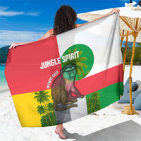 Jungle Spirit Monkey Sarong with Sao Tome and Principe Tropical Flag Color Blocks