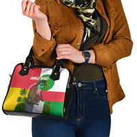 Jungle Spirit Monkey Shoulder Handbag with Sao Tome and Principe Tropical Flag Color Blocks