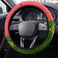 Jungle Spirit Monkey Steering Wheel Cover with Sao Tome and Principe Tropical Flag Color Blocks