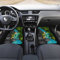 Sea Turtle Sao Tome and Principe Car Mats with Ocean Tide and Tropical Palm Design