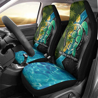 Sea Turtle Sao Tome and Principe Car Seat Cover with Ocean Tide and Tropical Palm Design
