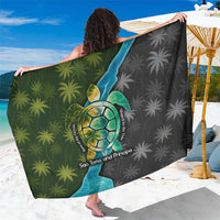 Sea Turtle Sao Tome and Principe Sarong with Ocean Tide and Tropical Palm Design