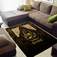Anubis Egypt Area Rug with Ancient Hieroglyph Pharaoh Spirit