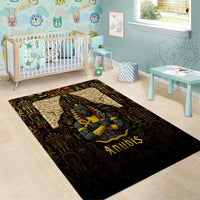 Anubis Egypt Area Rug with Ancient Hieroglyph Pharaoh Spirit