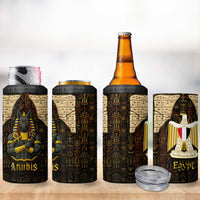 Anubis Egypt 4 in 1 Can Cooler Tumbler with Ancient Hieroglyph Pharaoh Spirit