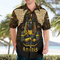 Anubis Egypt Hawaiian Shirt with Ancient Hieroglyph Pharaoh Spirit