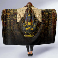 Anubis Egypt Hooded Blanket with Ancient Hieroglyph Pharaoh Spirit